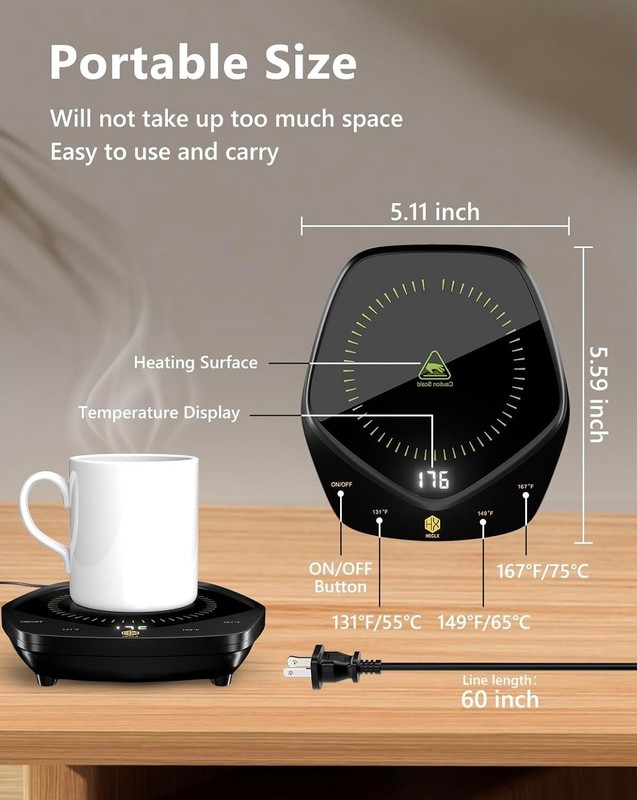 Elegant Mug Warmer with Adjustable Temperature for Perfectly Heated Beverages gallery