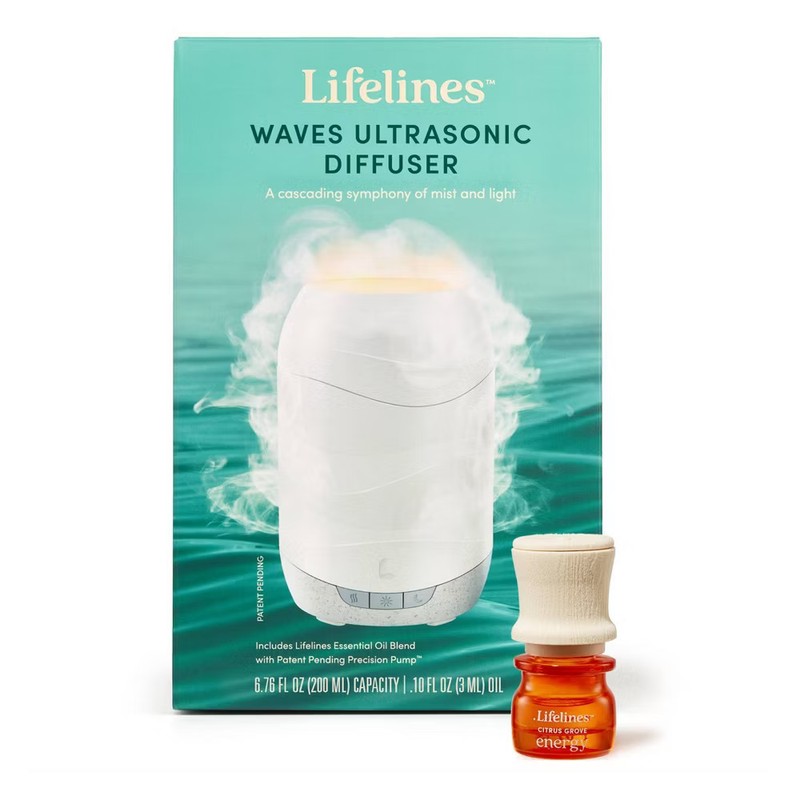 200ml Waves Ultrasonic Diffuser: Lifelines Aromatherapy Light Display gallery