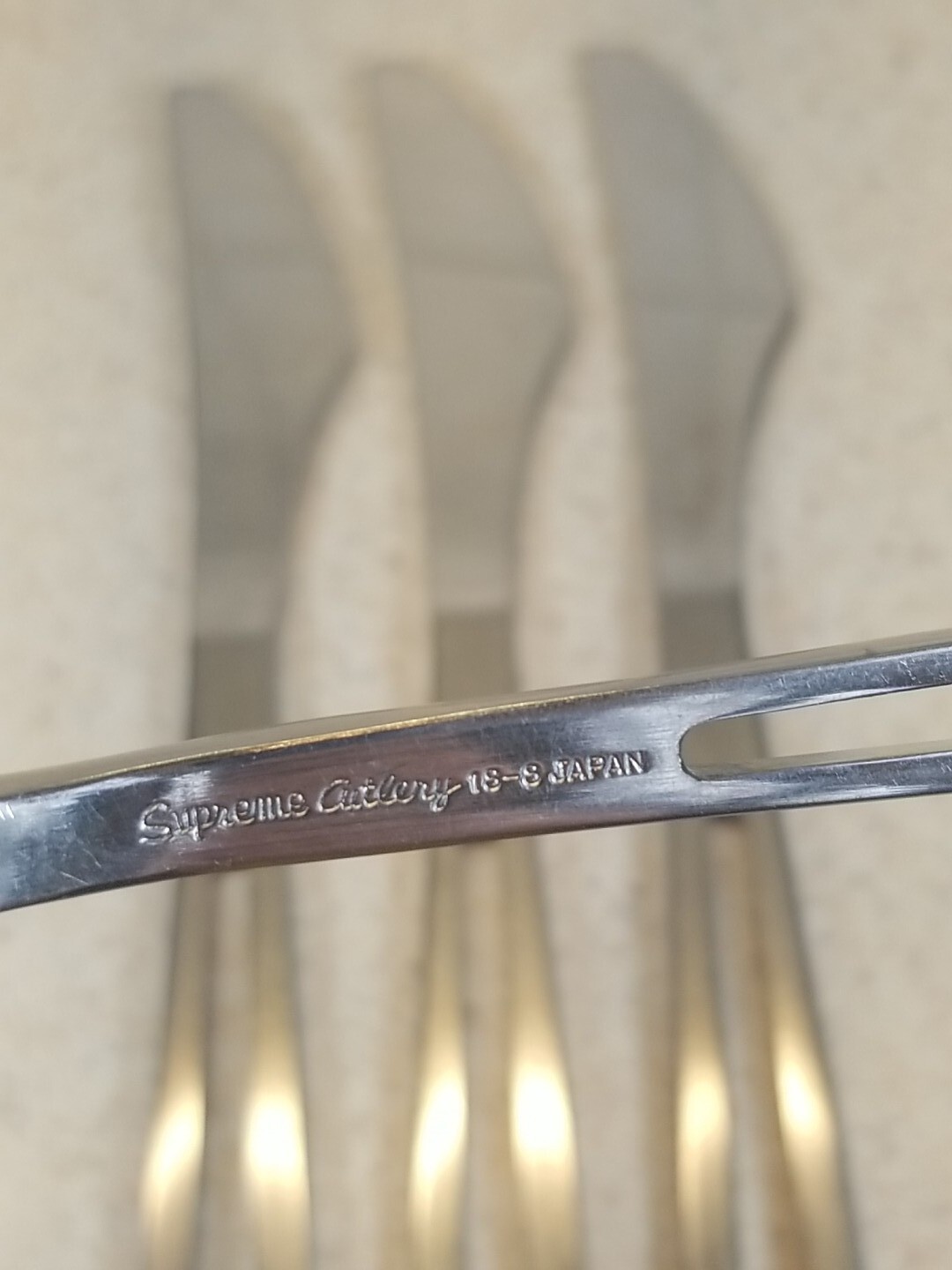 Towle Supreme 18-8 stainless flatware Aperto pattern 4 Misc Pieces Fork & Knives gallery
