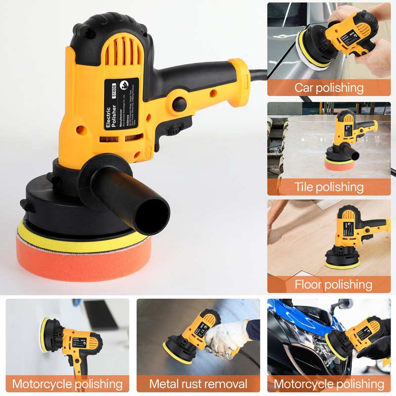 800W Car Polisher Buffer Sander Polishing Machine Kit Waxing with 5" Pad Bonnet gallery
