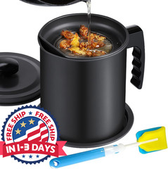 Recipiente Para Grasa De Tocino Con Colador 1,3 L Recipiente Para Aceite