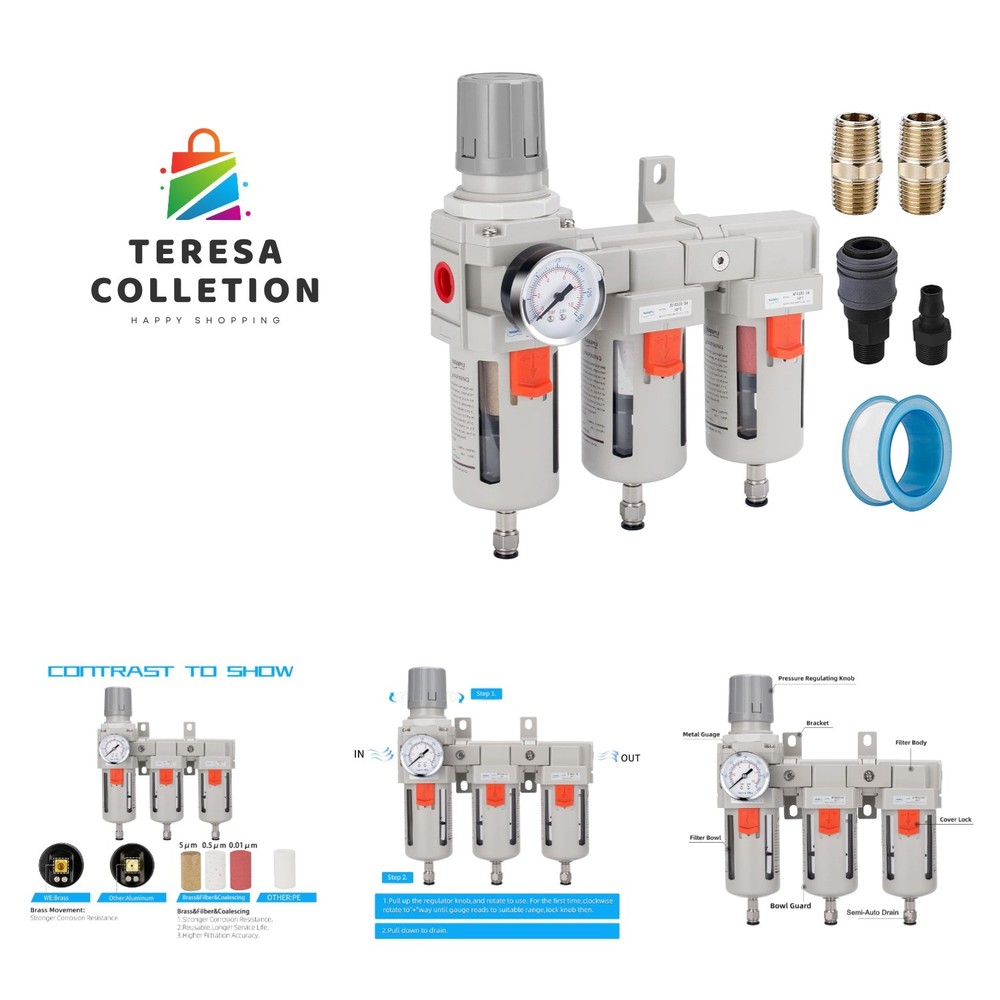 Three Stage Air Drying System - 5 Micron Particulate Filter, 0.5＆0.01 Micron ...