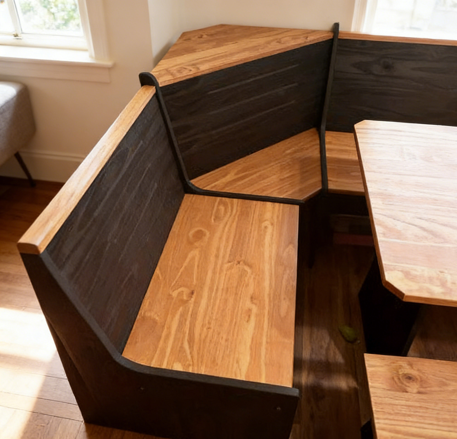 Corner Breakfast Nook Dining Set L-Shape Kitchen Table Bench Chairs Space Saving gallery
