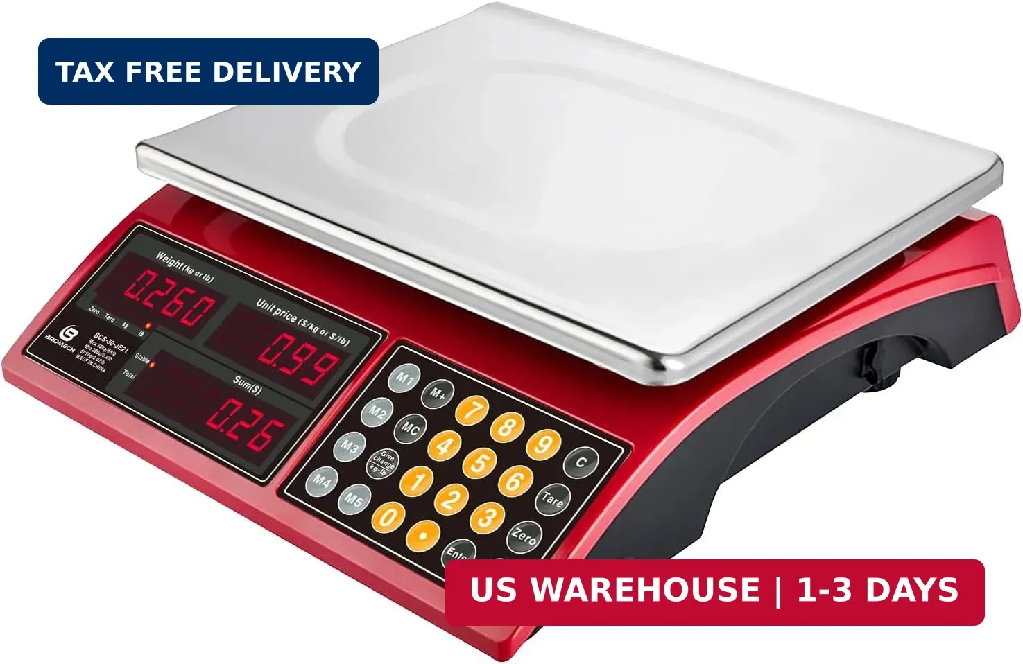 66lb Digital Commercial Kitchen Scale with Price Computing - Rechargeable Stainl gallery