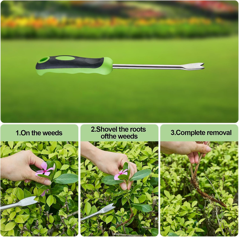 Weed Puller Tool, Stand up Dandelion Weeder with Long Handle, Heavy Duty Stainle gallery