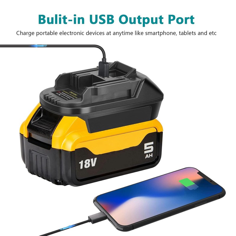 USB Battery Adapter Converter For 20V DEWALT Milwaukee M18 Convert To Makita 18V gallery