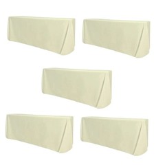 5-Pack Ivory Polyester Rectangle Tablecloth 190gsm 90″ x 132″ by Chivari