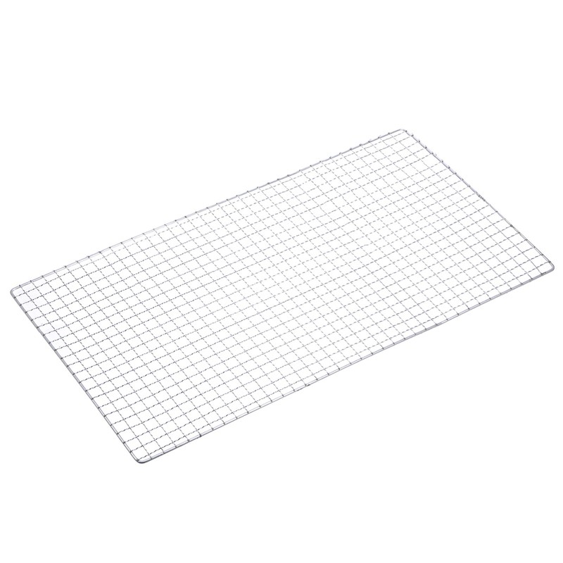 Square BBQ Grill Net 29.5x60cm Electroplated Stainless Steel Barbecue Mesh Mat gallery