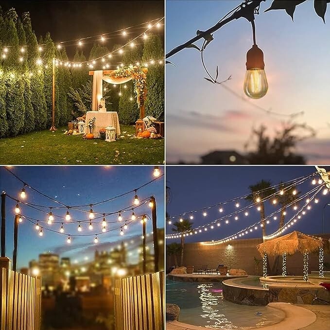 Waterproof S14 LEDLight Bulbs In&Outdoor StringLights Replacement E26 Base-25pcs gallery