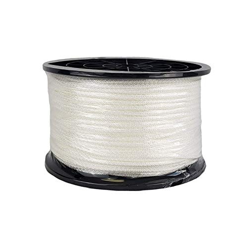 Nylon Rope 1/8-In 500 Ft Solid Braid 350 lb UV Resistant White Made USA Spool gallery