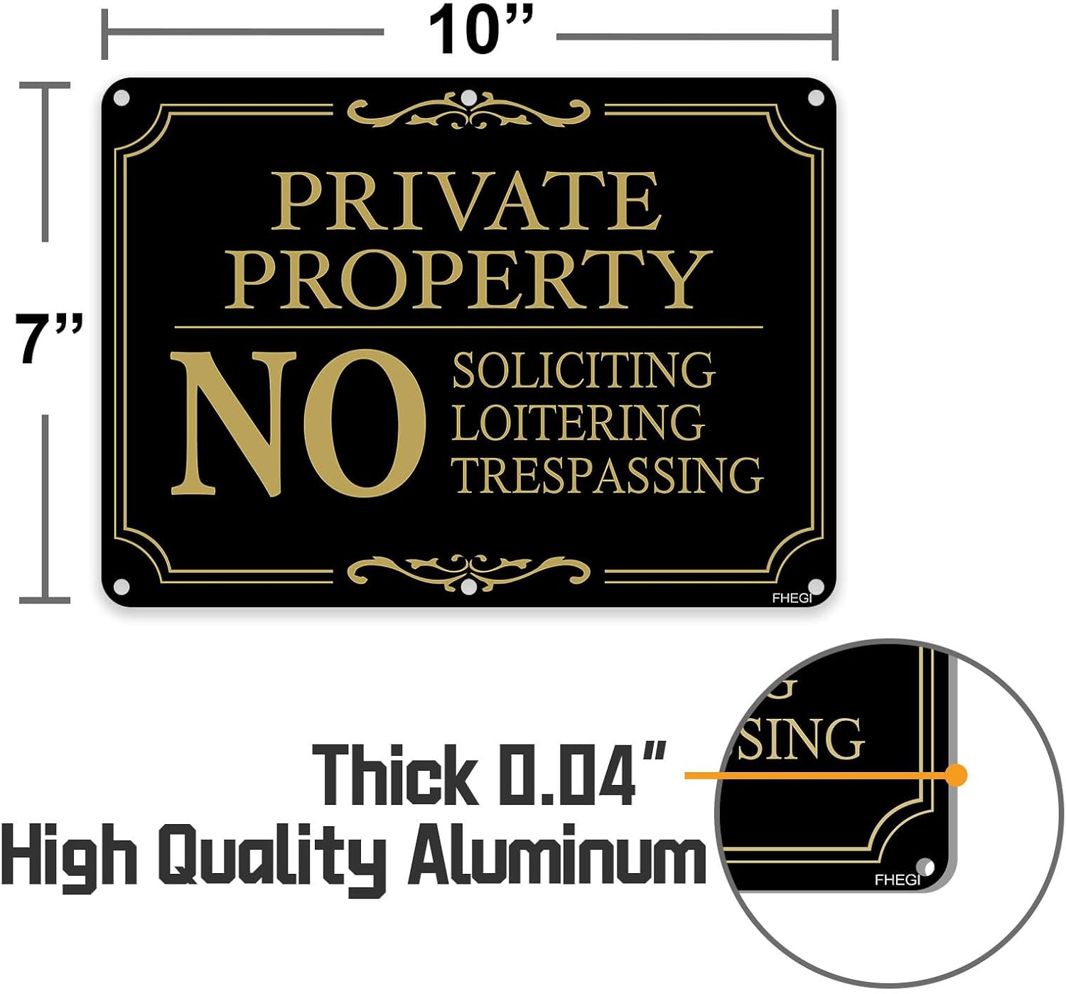 Private Property Warning Signs 2 Pack No Trespassing No Soliciting Signs Black gallery