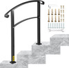 Unadjustable Outdoor Handrails, Fit 2-3 Steps Matte Black Stair Rail Wrought Iro gallery
