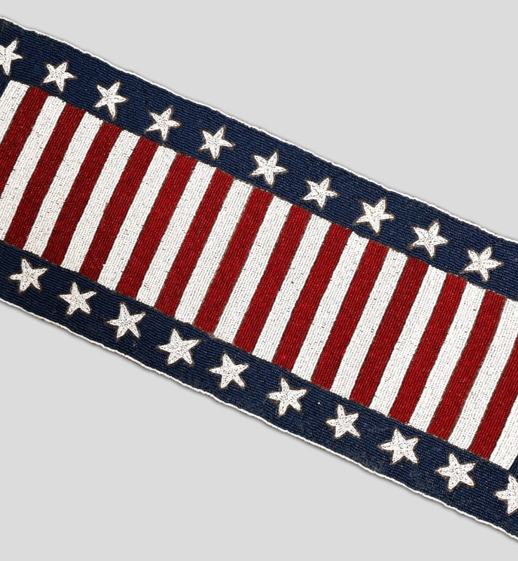 4th July Table Runner Flag Beaded Table Runner Independence Tableware 13X36In gallery