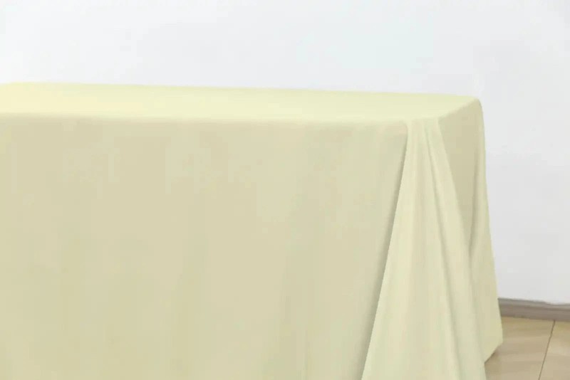 5-Pack Ivory Polyester Rectangle Tablecloth 190gsm 90" x 132" by Chivari gallery