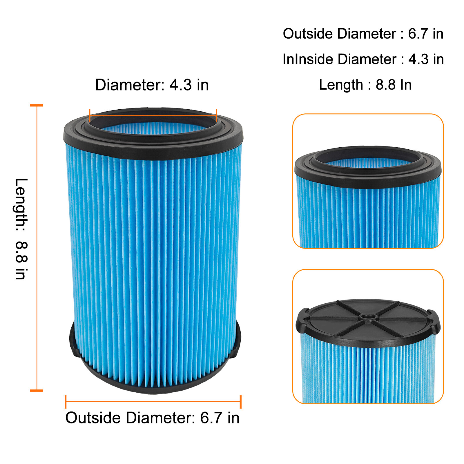 2 Pack VF5000 Vacuum filter For Wet/Dry RIDGID Shop Vac 3 Layer 5-20 Gallon gallery