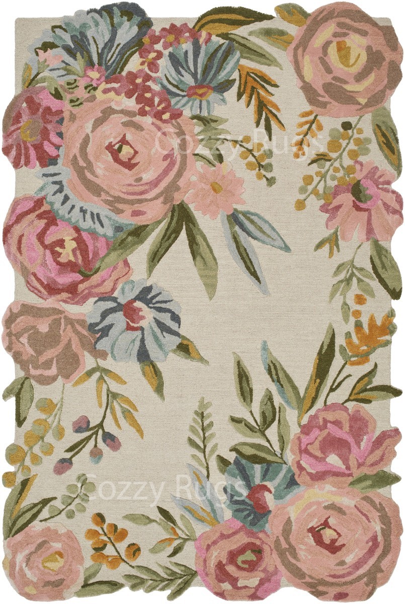 PINK PEONY FLORAL AREA RUG gallery