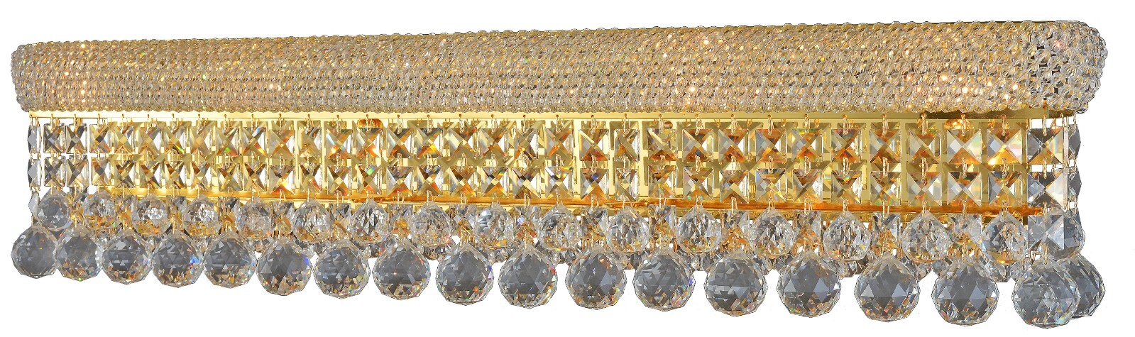Primo Collection 6-Light 44x06x08 Crystal Vanity Wall Light in Gold gallery
