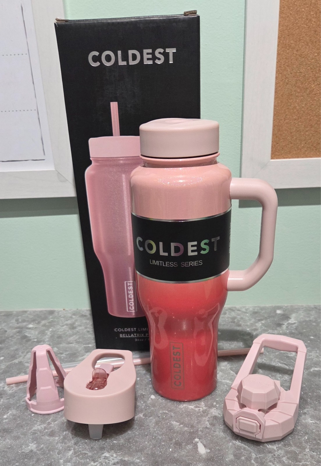 Coldest 36oz V6 BNIB Bellatrix Pink Glitter - SOLD OUT, RARE AND HARD TO FIND gallery