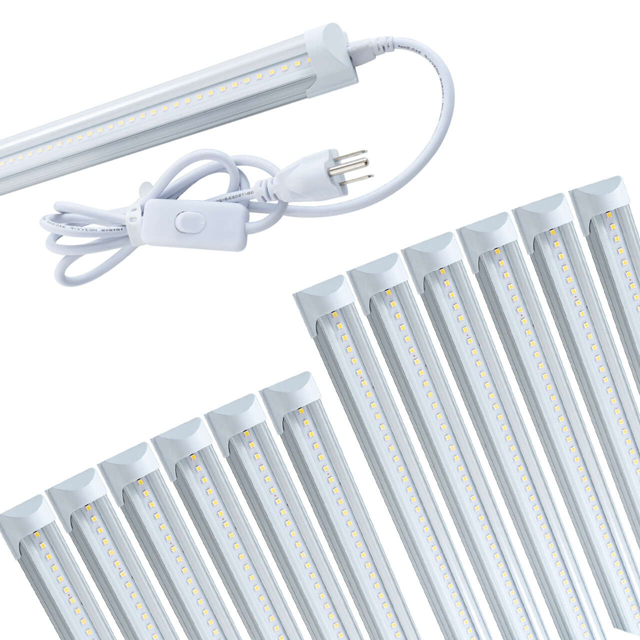 4FT 12 Pack LED Shop Light T8 Linkable Ceiling Tube Fixture 24W Daylight Clear gallery
