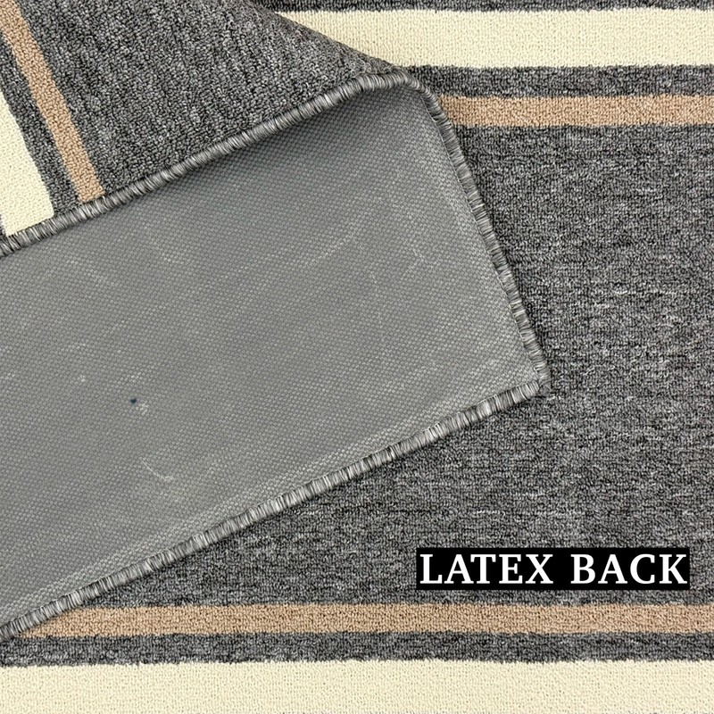 Custom Size Rubber Solid Bordered Design Grey Non Slip Washable Runner Rug gallery