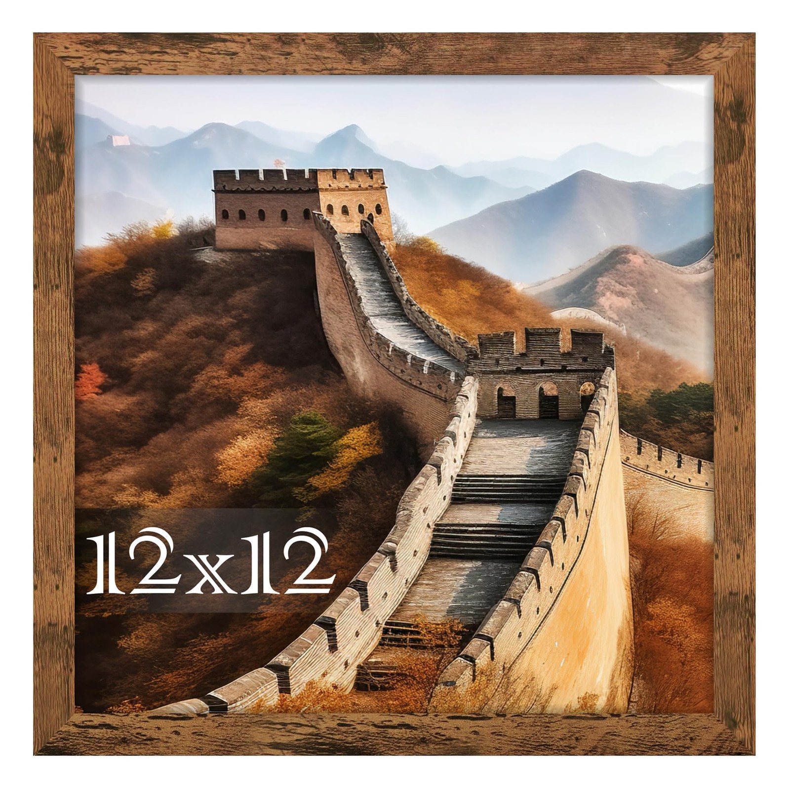 Picture Frame 12x12 Wall Mount Display Frame Brown gallery