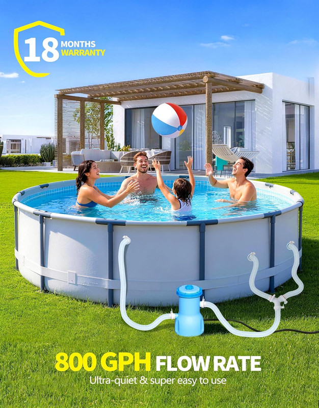 Standard Series above Ground Pool Filter Pump - 800 GPH Flow Rate | Rapid Circul gallery