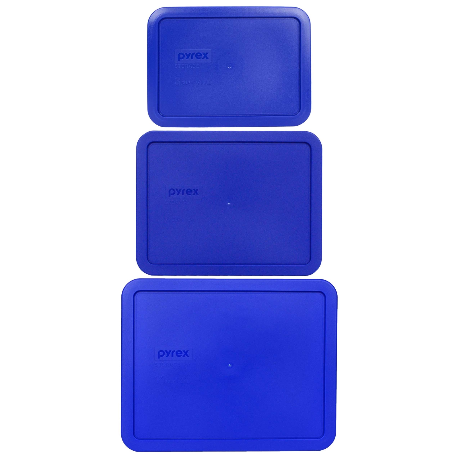 Pyrex 7212-PC 7211-PC 7210-PC Storage Lid Covers Cadet Blue 3PK for Glass Dish gallery