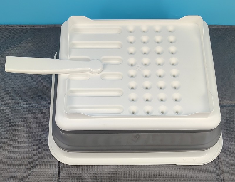 Masirs Collapsible Dish Drying Rack With Drainage Design 12"x 14.5" Grey/White gallery
