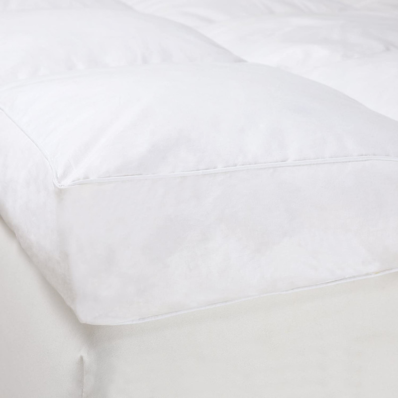 4 Inch Mattress Topper Down Duck Feather Bed Gusset Matress Pad w Cotton Cover gallery