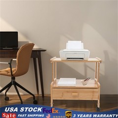 2Tier Printer Cart Printer Stand Storage Rack for Office Home w/ Wheels & Drawer