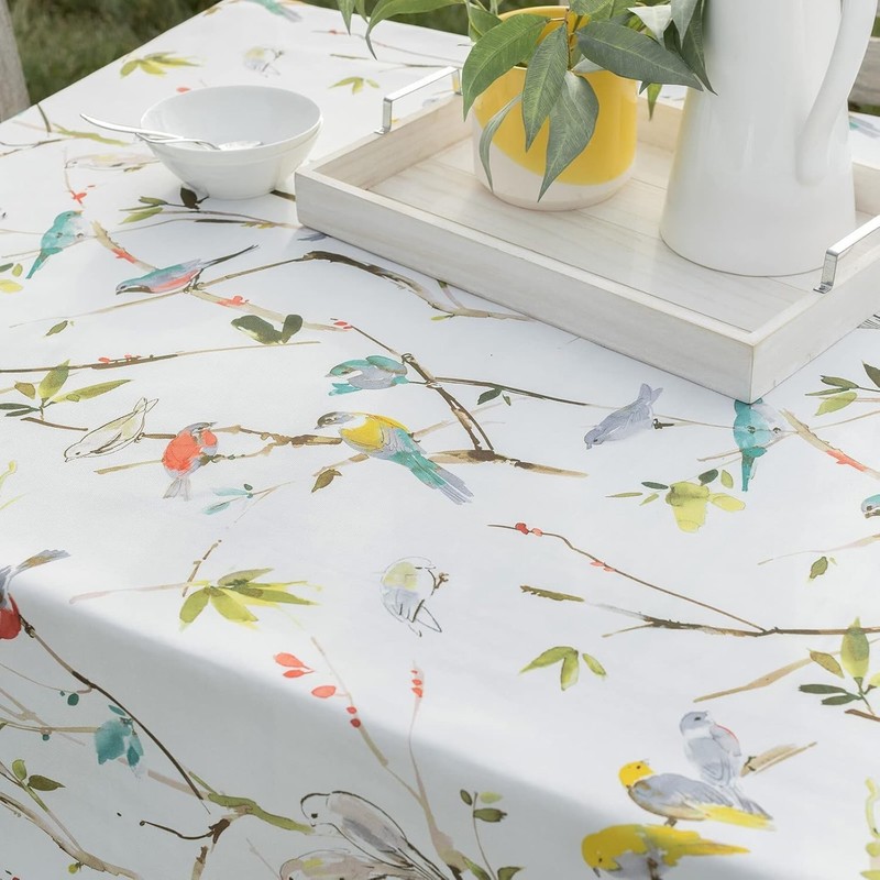 Spillproof Spring/Summer Durable Heavyweight Fabric Indoor Outdoor Tablecloth... gallery