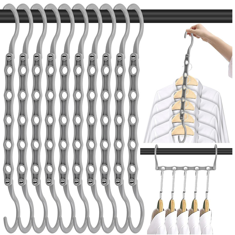 3/10 Pack Magic Hangers Space Saving Hangers Closet Space Saver Hanger Organizer gallery