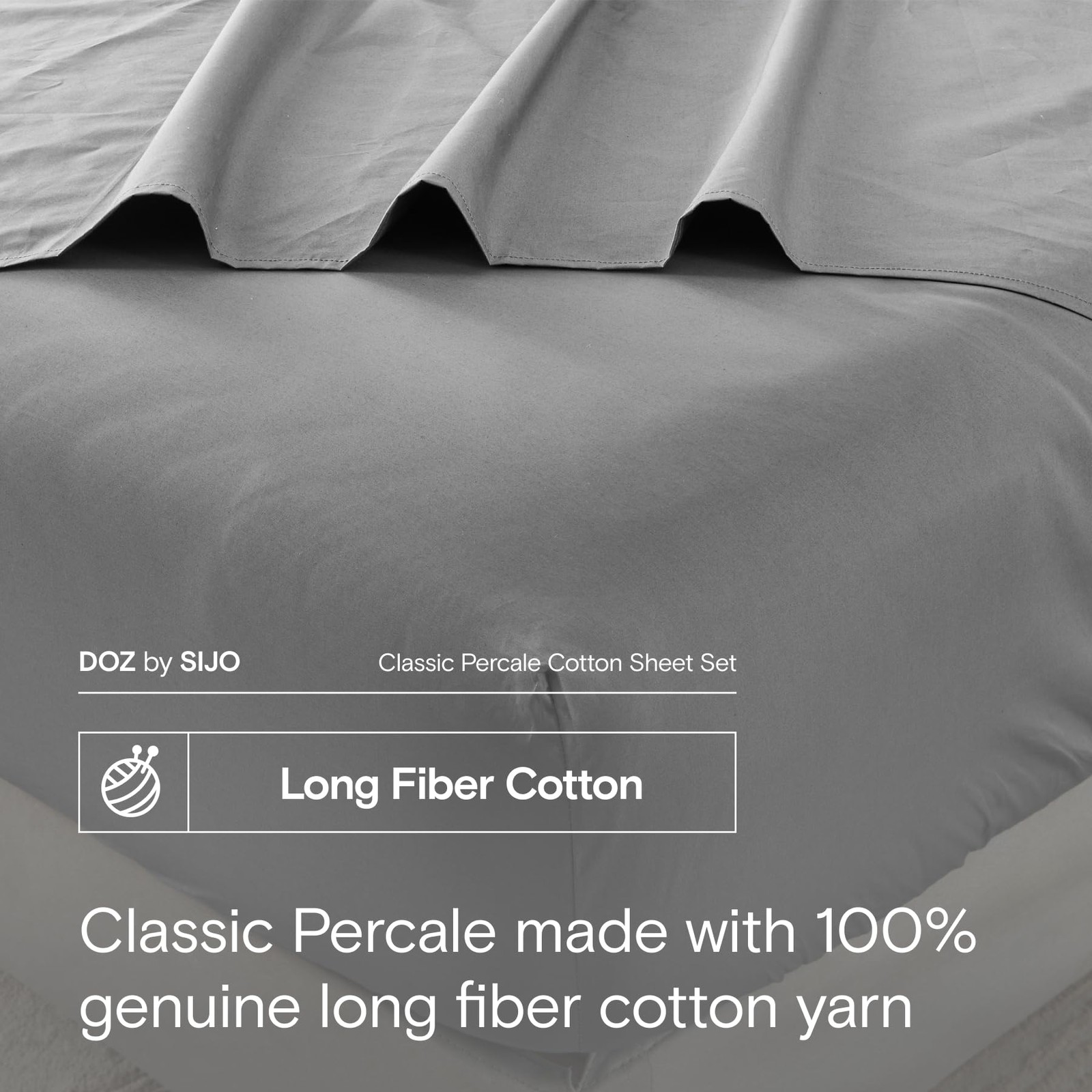 DOZ 100% Long Staple Cotton Sheet Sets, Classic Crisp Percale Weave, Breathab... gallery