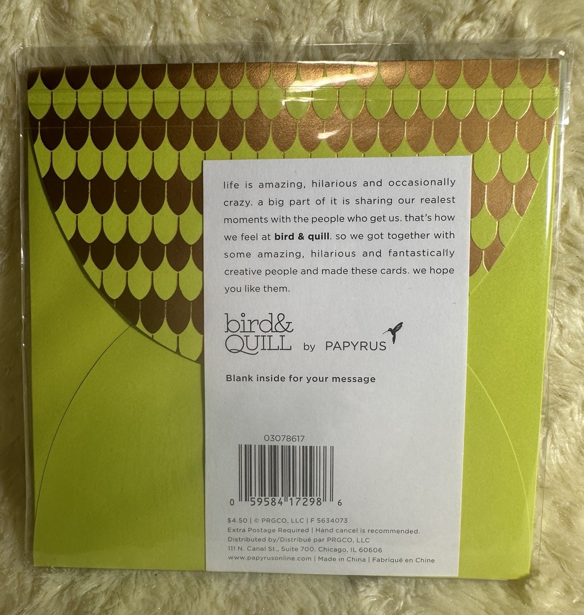 Papyrus Bird & Quill BLANK ALL OCCASIONS Card Embossed Snake Jewels 'sssup gallery