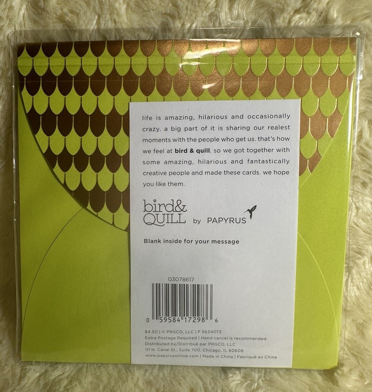 Papyrus Bird & Quill BLANK ALL OCCASIONS Card Embossed Snake Jewels 'sssup gallery