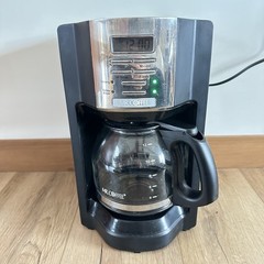 Mr Coffee Programmable 12 Cup Coffee Maker Black Glass Carafe Cleaned
