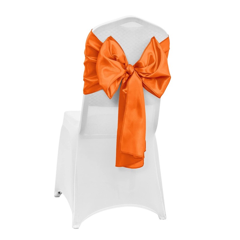 Orange Satin Table Runner 4-Pack 12x108 Inch Long Silk for Wedding Banquet gallery