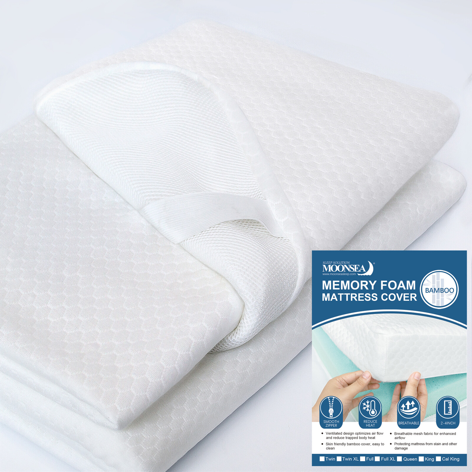 Premium Bamboo Mattress Protector Breathable Mattress Topper Cover All Size gallery