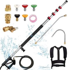 24FT Telescoping Pressure Washer Extension 4000PSI with 5 Spray Nozzle Portable
