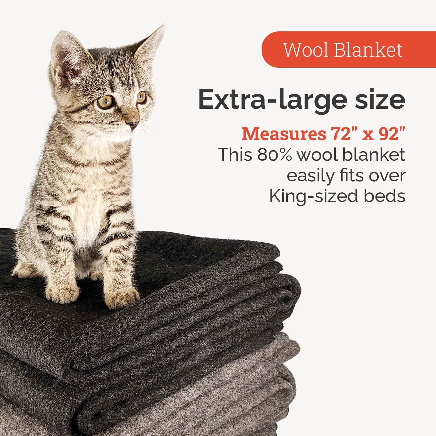 EPG Extra Large Wool Blanket with Zippered Bag | Warm, Comfortable, Stylish, ... gallery