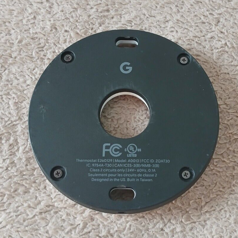 Google Nest 3rd Gen Thermostat - A0013 Wiring Base/Back Plate gallery