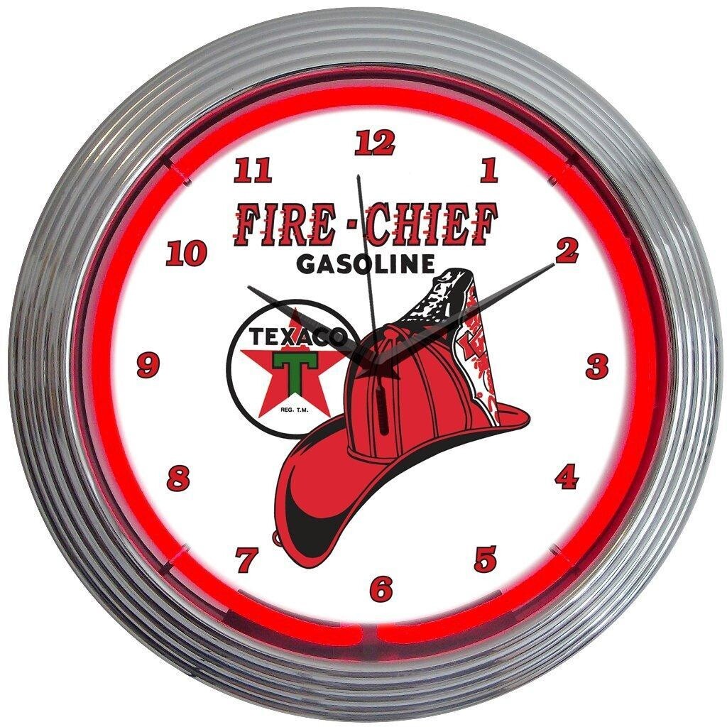 Neonetics 8TXFIR Texaco Fire Chief Gasoline 15 Inches Neon Clock gallery