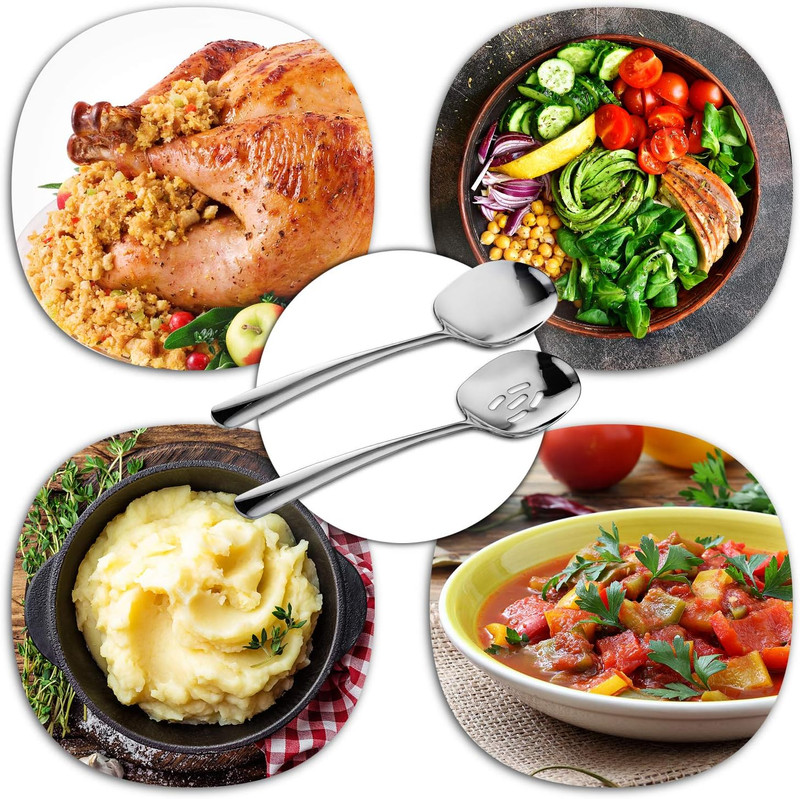 Extra Large Serving Spoons Set, 12 Inch Slotted Spoon and Serving Spoon, Premium gallery