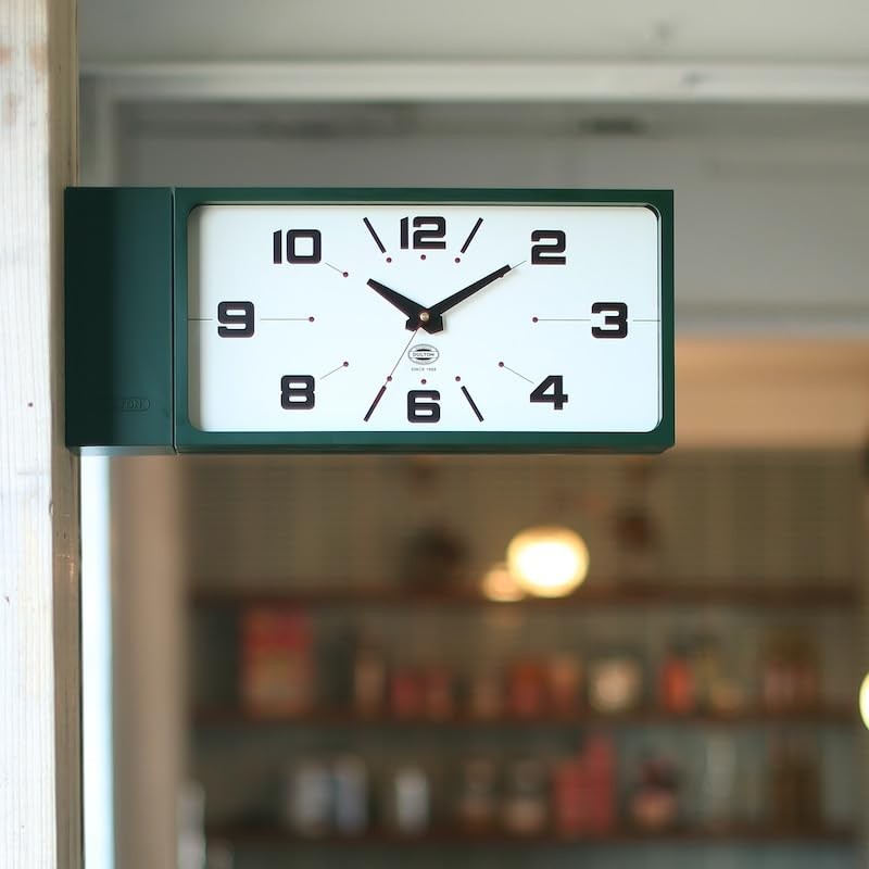 NEW DULTON Double Face Wall Clock Rectangle Green Magnet Type H21-0362DGN JAPAN gallery