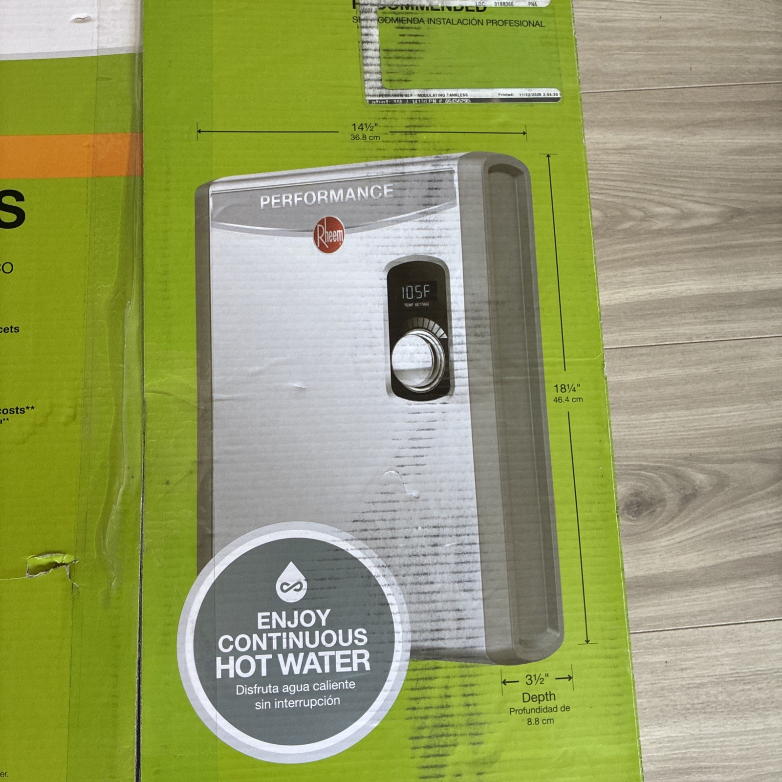 RHEEM RTEX-18 PROFFESIONAL Tankless Instant Electric Water Heater 240VAC, 18Kw gallery