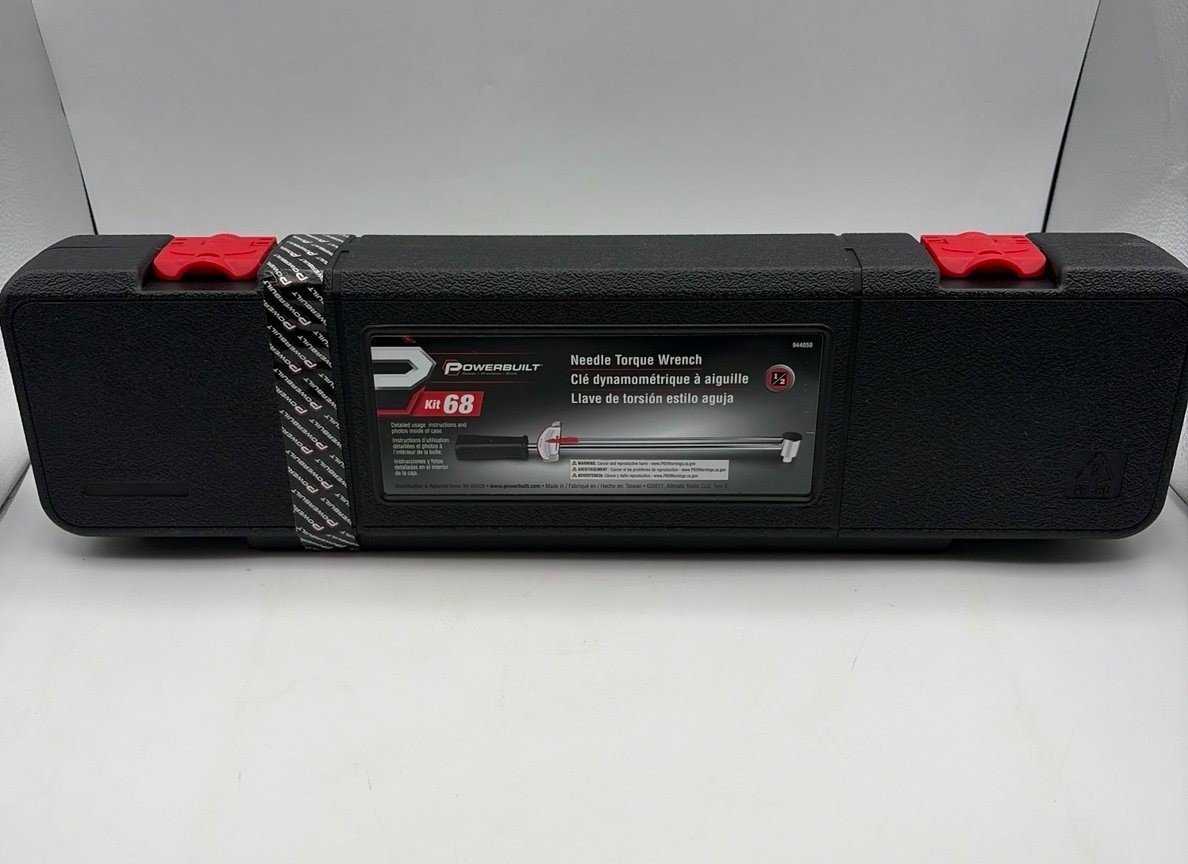 Powerbuilt 1/2 in Needle Torque Wrench Model 944050 Black Silver Red W/ Case New gallery