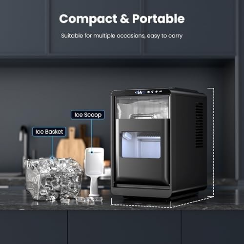 Electactic Crescent Luna Ice Maker - 28Lbs/24H, 16 Cubes in 6 Mins, Office, RV gallery