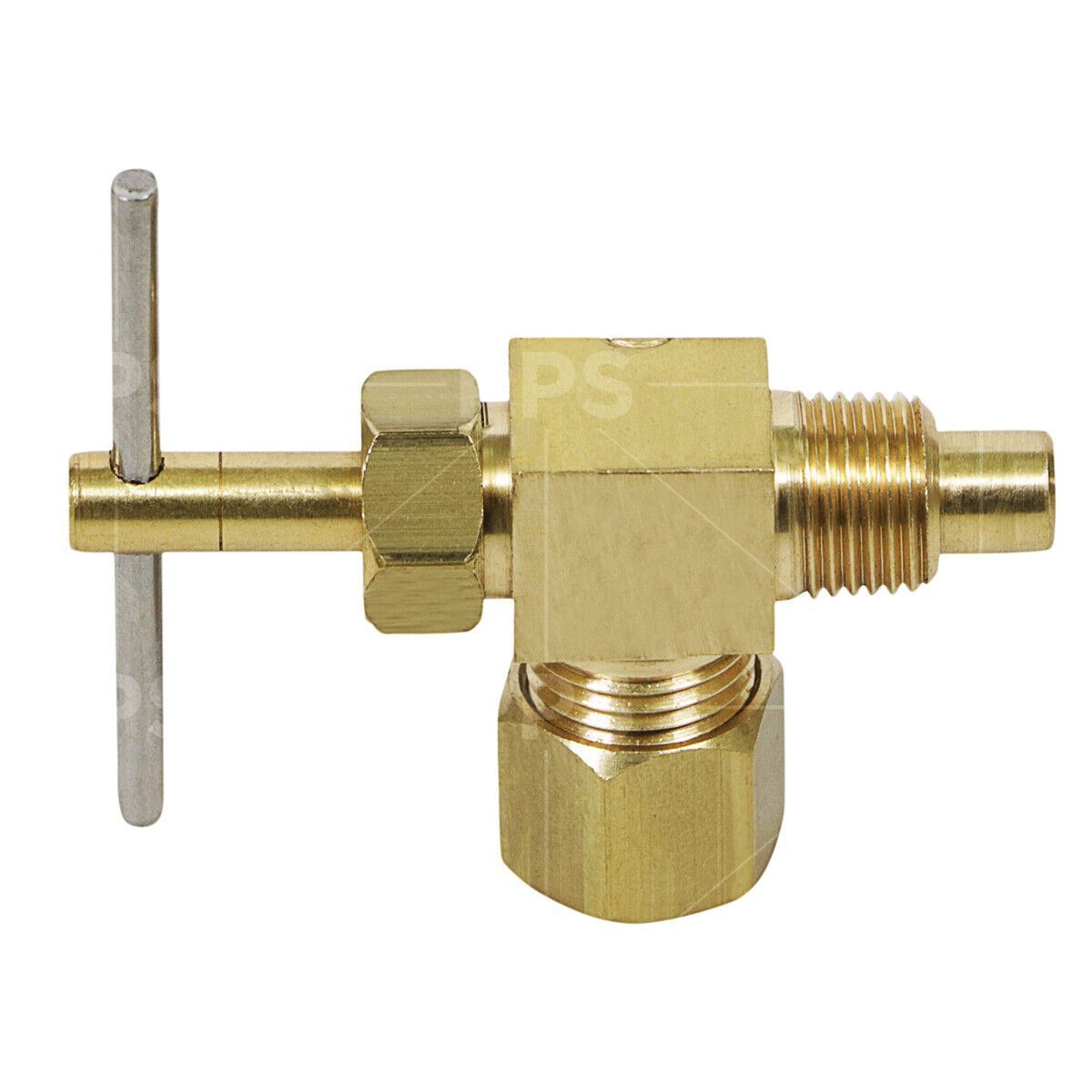 Midline Valve 1/4" OD COMP X 1/8" MIP Angle Needle Valve, W/Extension Lead Free gallery