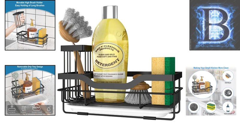 Stainless Steel Kitchen Sponge Caddy - Rustproof with Quick Drain Design gallery