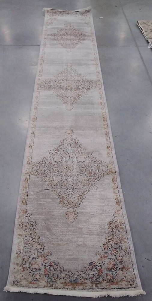 GREY / ROSE 2'-2" X 12' Damaged Binding Rug Reduced Price 1172708005 SHV726F-212